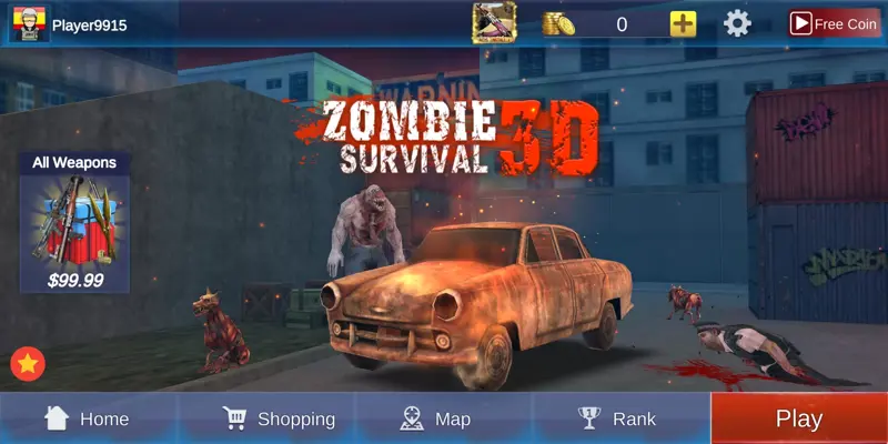 Zombie Survival 3D android App screenshot 0